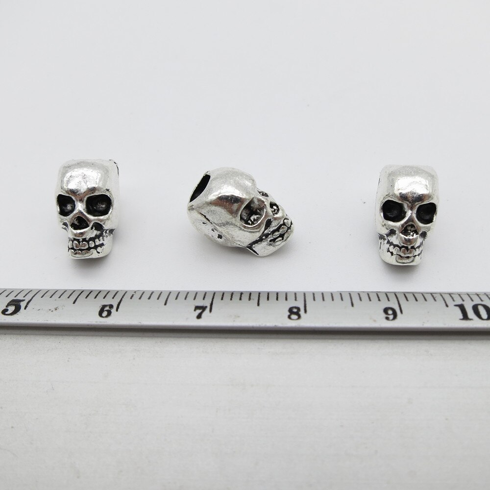 10 stk -20 stk lille kranium metal viking hår fletning dreadlock skæg perler rørringe til mænd kvinder hår tilbehør
