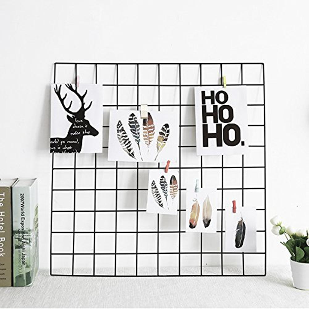 DIY Grid Photo Wall Multifunction Wall Mounted Ins Mesh Display Panel Wall Art Display Organizer Memo Board