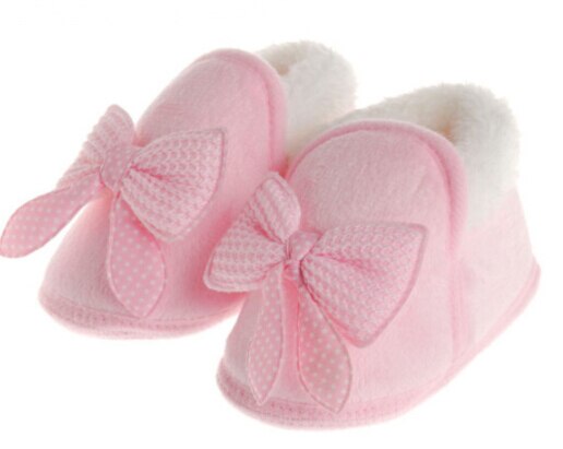 Kids Baby Katoenen Winter Warm Strik Schoenen Pasgeboren Jongen Meisjes Infantil Fur Snowboots Soft Sole Schoenen Prewalker Booties: Pink / 13-18 Months