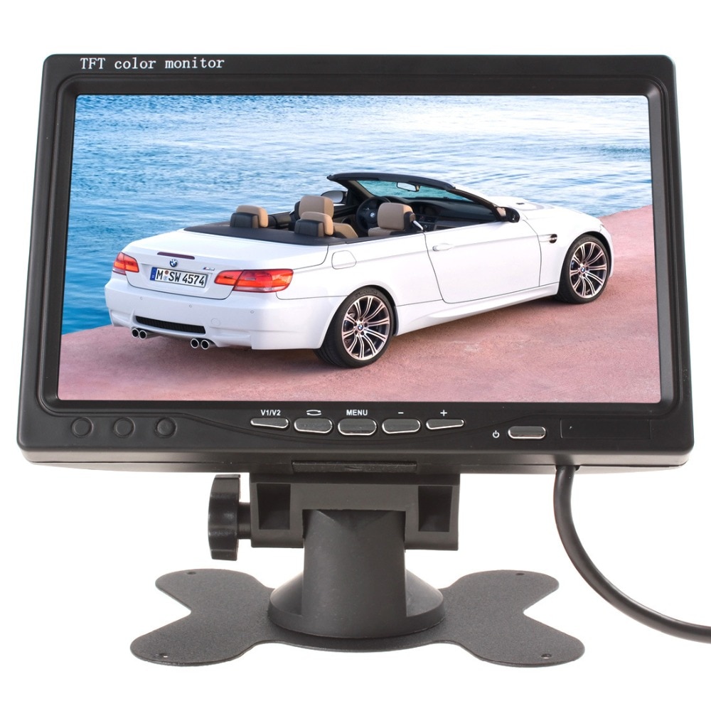 7 inch desktop monitor LCD 2ch video input DC 12 V return headrest monitor