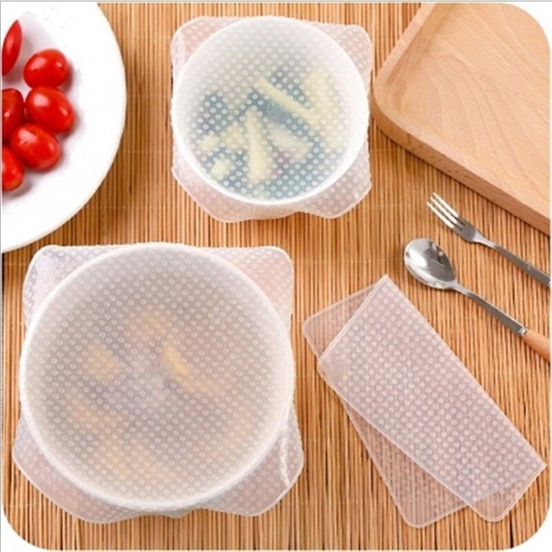 1pcs Reusable Silicone Stretch Lids Bowl Food Cover Vacuum Wrap Seal Food Storage Container Cover Fresh Keeping Lids Kitchen