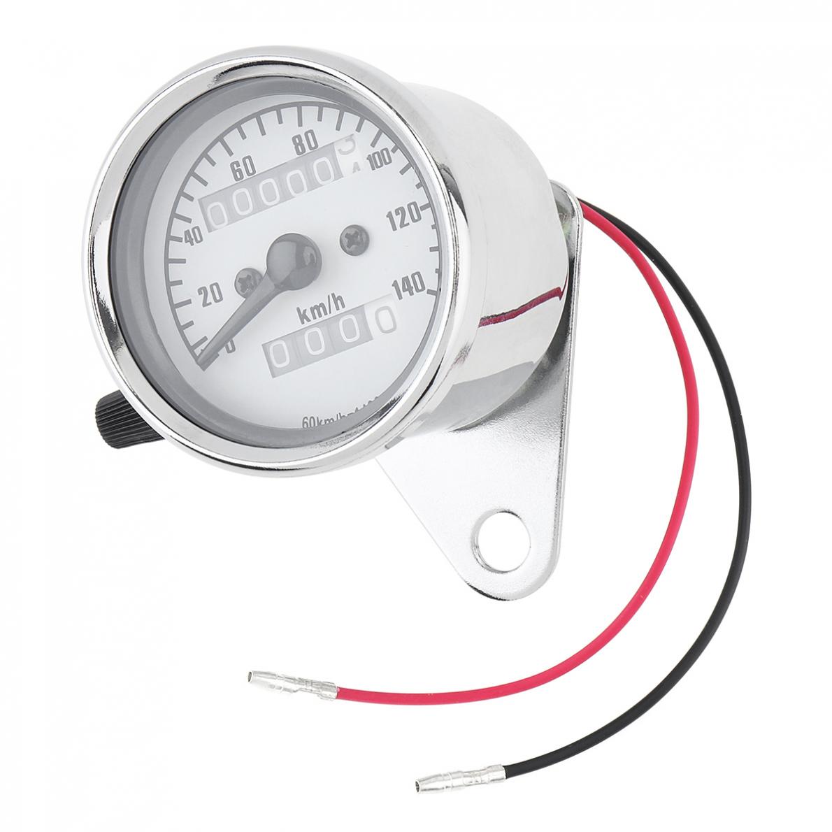 Universal Motorcycle Odometer 12V with Metal Case Yellow Light Retro Double Mileage Motorbike Odometer