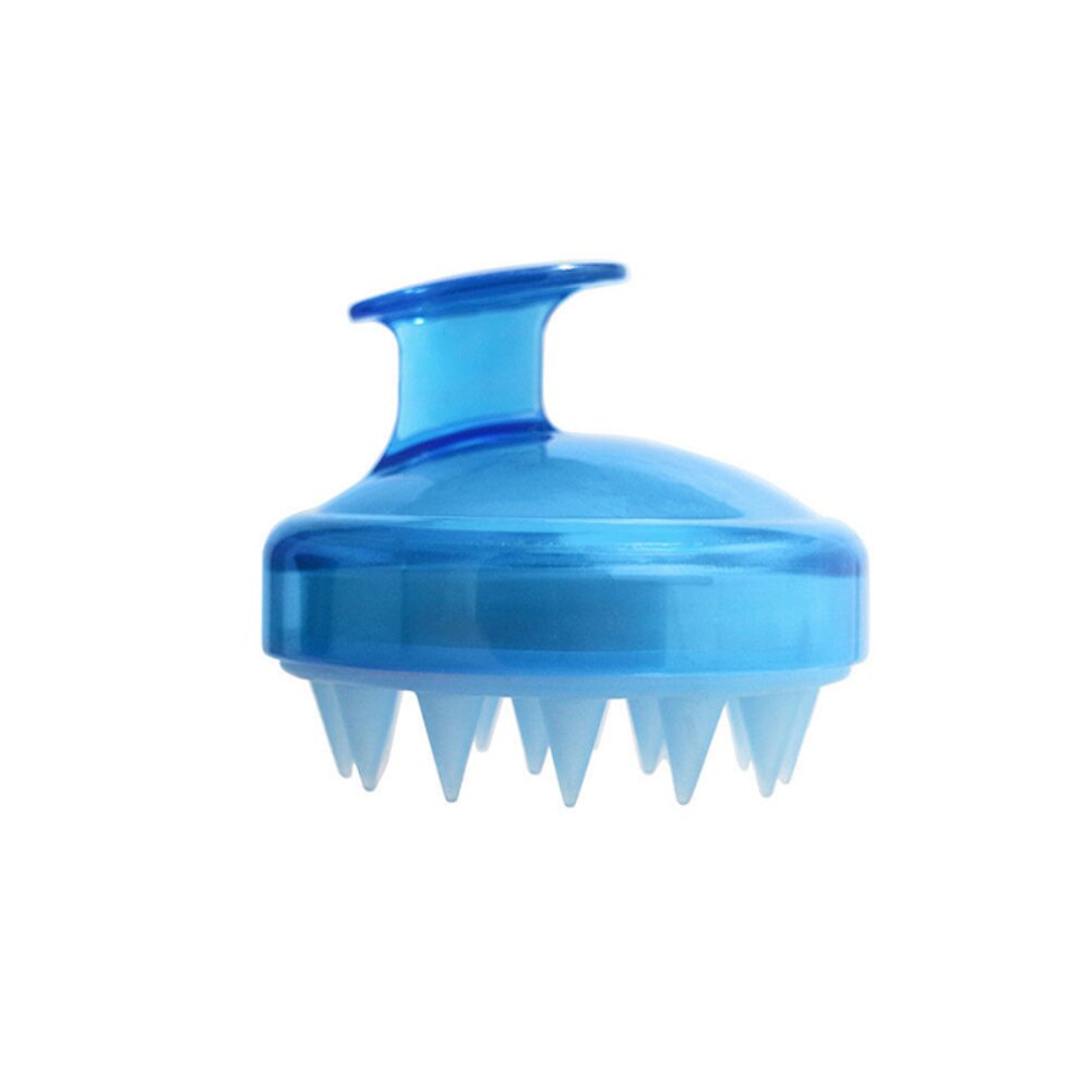 Dropship cabeça de silicone suave escova de massagem de cabelo escova de banho couro cabeludo estimular a massagem do couro cabeludo crescimento do cabelo pente: Azul