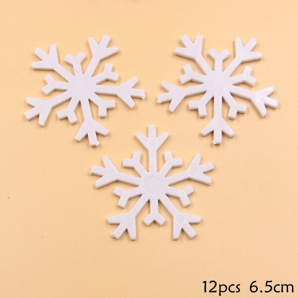 1 Pack Wit Plastic Nep Sneeuwvlok Voor Home Christmas Party Diy Scene Nieuwjaar Xmas Tree Hangers Ornamenten Raamdecoratie: E