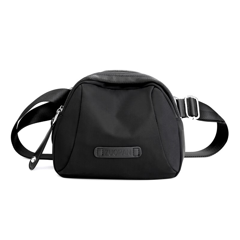 Casual Schoudertassen Vrouwen Effen Kleur Portemonnee En Handtassen Kleine Messenger Bag Nylon Crossbody Tassen Voor Vrouwen: Black