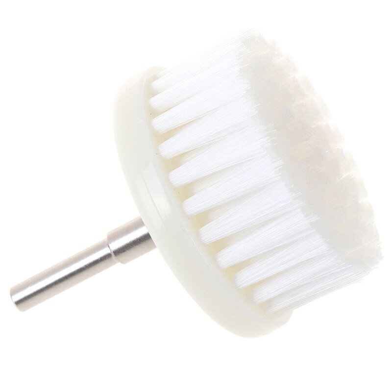 1x 60mm White Soft Drill Powered Brush Head For Cleaning Car Carpet Bath Fabric