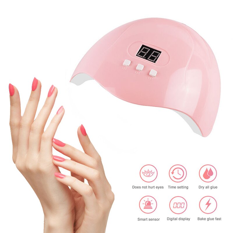 54W Led Uv Nagel Lamp Gel Lak Droger Uv Lamp Droger Gel Nagellak Draagbare Micro Usb nail Lamp Droger Nail Art Tool