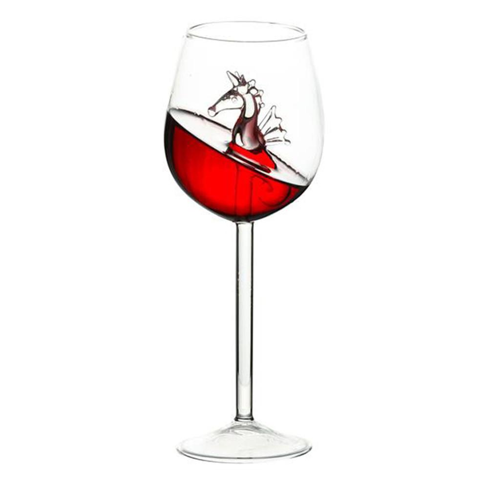 Hippocampe créative en verre à vin rouge de 300ml, tasse à haute teneur en Borosilicate pour vin rouge, whisky, bière, Bar, fête de mariage
