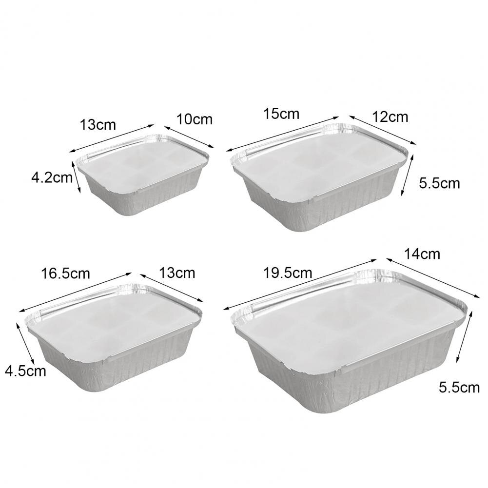 Bac à papier aluminium jetable avec couvercle, 125 pièces, grille Recyclable à chauffage uniforme, bac à loquet, fournitures de cuisine pour fournitures d&#39;extérieur