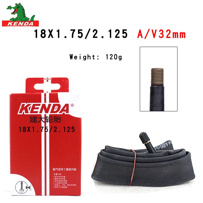 Kenda Bicycle Inner Tube 14 16 18 inch 1.5-1.75 1.75-2.125 AV FV BMX foldable Bike Tire Cycling rubber Tire Rubber Tube Parts: 18X1.75-2.125 AV32mm