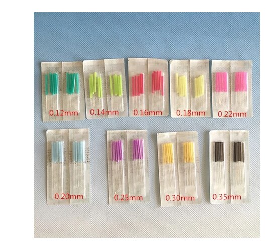 Aguja de acupuntura estéril EACU, accesorio desechable para masaje de belleza, con mango de plástico, 0,12/0,14/0,16/0,18/0,20mm, 0,22 Uds.