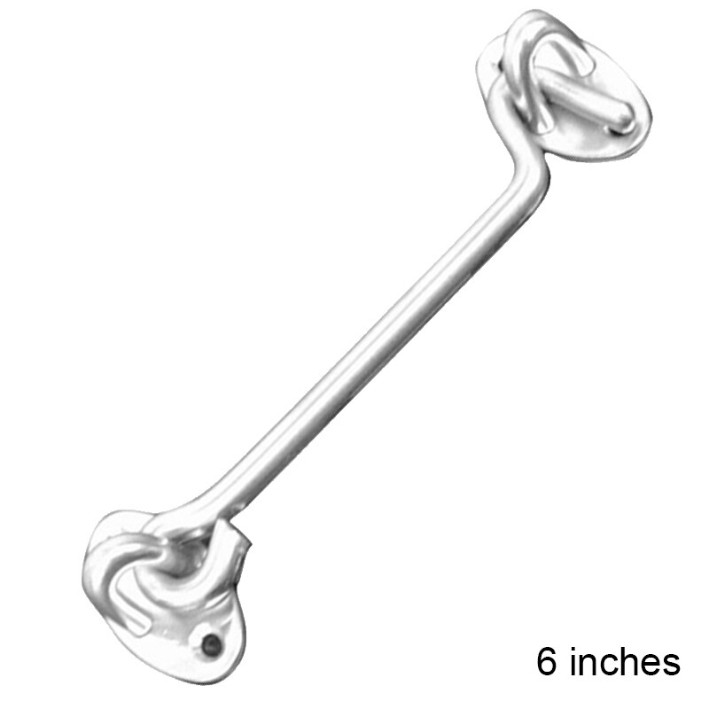 Stainless Steel Window Door Buckle Cabin Hook Eye Latch Lock Silent Holders Catch Lock YE: 6 inches