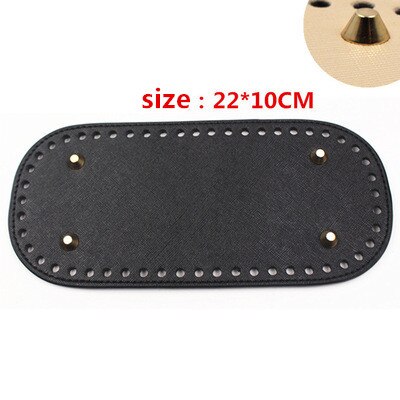 1 Pc Oval Long Round Leather Bottom with Holes Rivet for Knitted Bag PU Leather Bag Accessories DIY Woven Crochet Bag Bottom: J