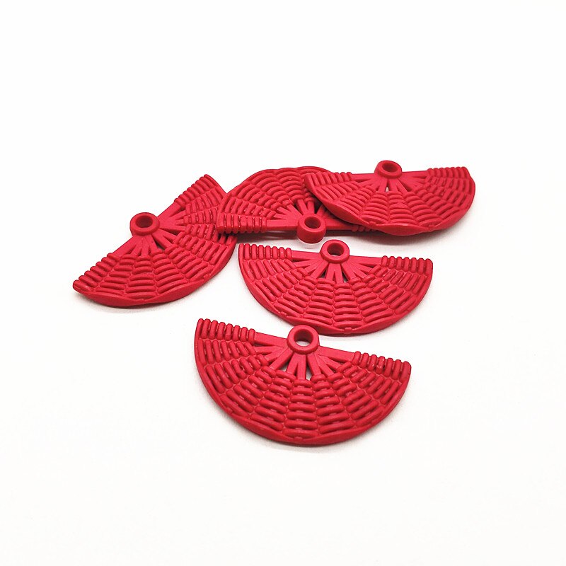 Acrylic Sector Charms - 100pcs - 48x26mm - for Earrings & Jewelry Making: hot pink