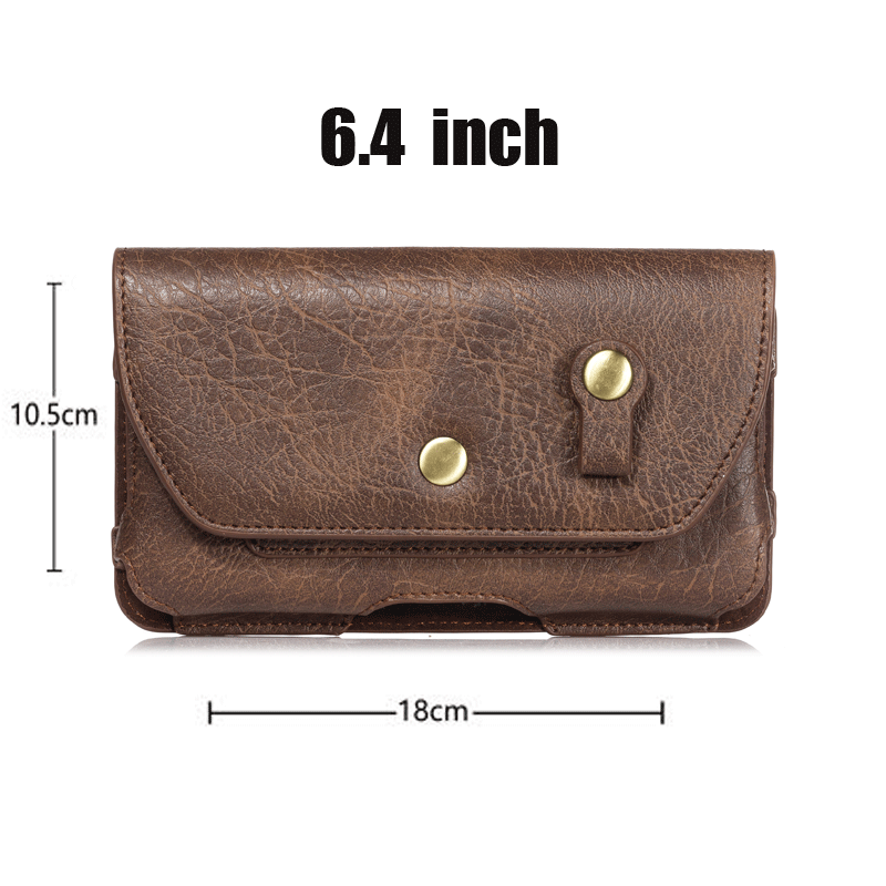 4.7 - 6.4 inch Retro Magnetic Holster Belt Bag Clip Phone Cover For Samsung A70 A50 A30 A20 A40 Note 10 Plus Waist Leather Case: 6.4 INCH Brown