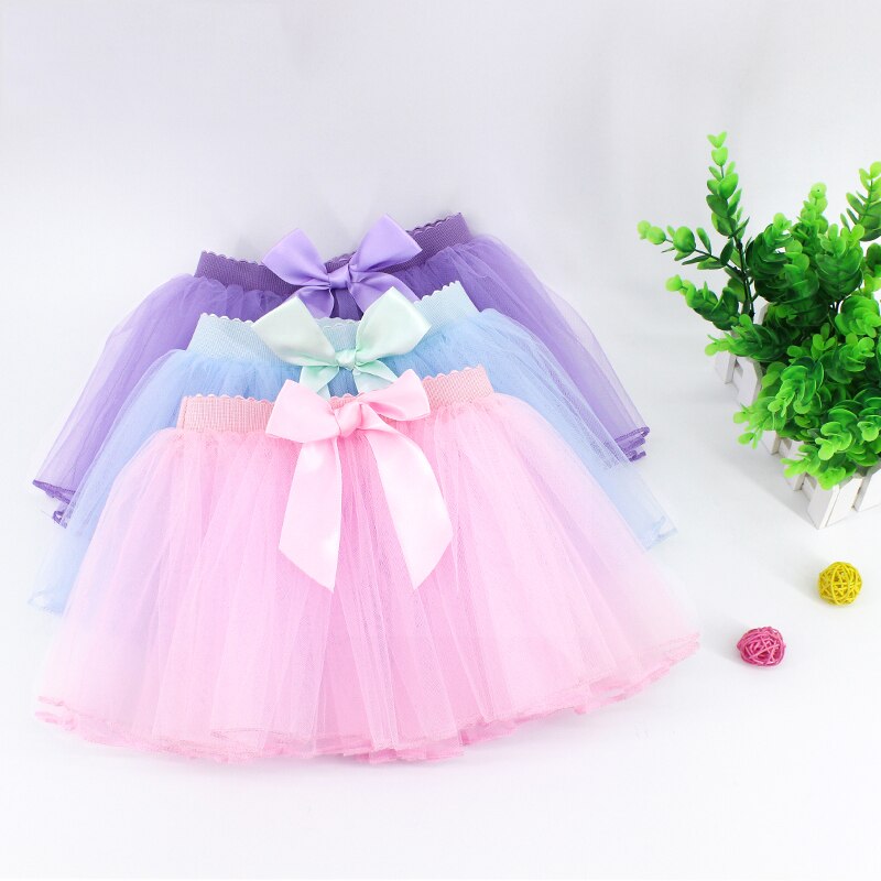 Girls ballet dance skirt black short skirt performance dance skirt bow elastic waist