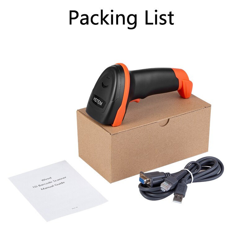 HSTEM Barcode Scanner T8D/T8L Handheld Wired 1D 2D QR Bar Code Reader With USB and RS232 Interface For Serial Connection