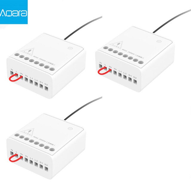 Original Aqara Two-way control module Wireless Relay Controller 2 channels Work For Xiaomi Mijia smart home APP / Homekit