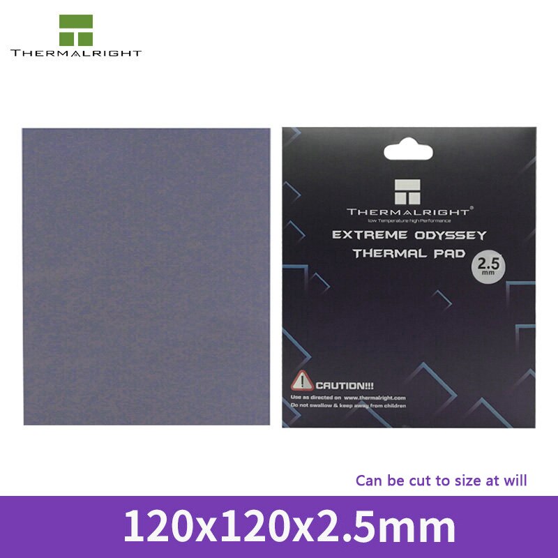 Thermalright ODYSSEY Thermal Pad on-conductive Silicone grease pad 12.8W/mK for GPU/RAM/Motherborad/SSD 120x120mm Original pad: 120x120x2.5mm
