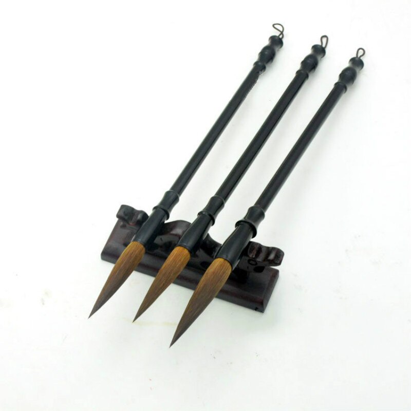 Chinese Borstel Pen Wezel Haar Cursieve Script Borstel Pen 3Pcs Chinese Lange Haar Schilderij Speciale Kalligrafie Borstels Tinta China