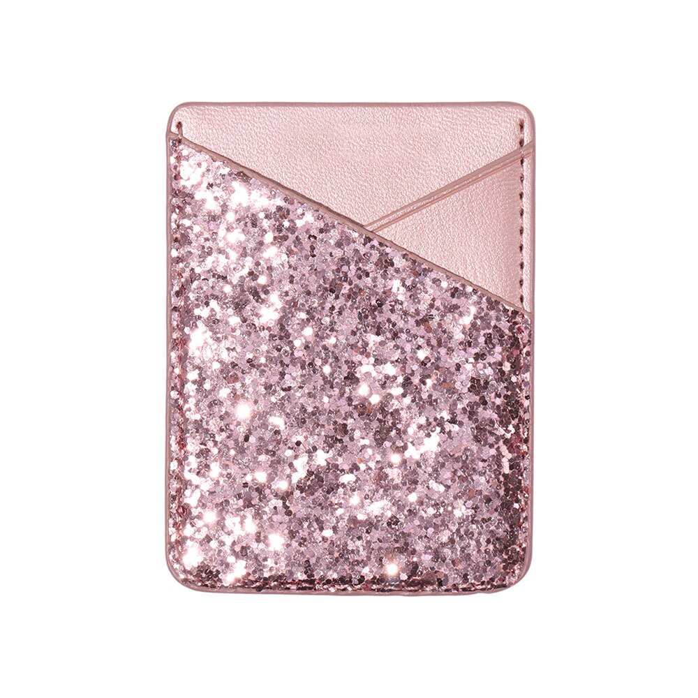 Bling Stick-on Cellphone Pocket Credit Card Holder Wallet Sticker Self-Adhesive Pouch Case Sticker ID Bus Card Cover: 01