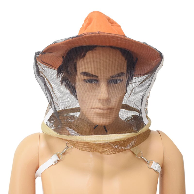 Beekeeping Cowboy Hat Beekeeping Protector Cap Beekeeper Fly Insect Net Cowboy Comfortable Anti bee Hat Beehive Tool: Orange