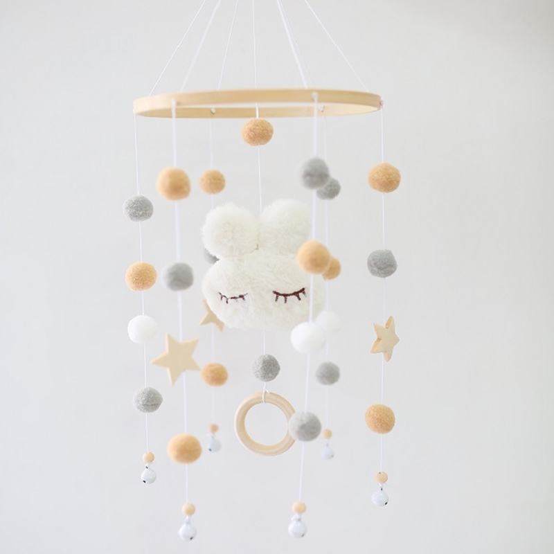 Sonajero móvil para cuna de bebé, bola de lana de viento, campana de viento, decoración colgante para habitación de niños