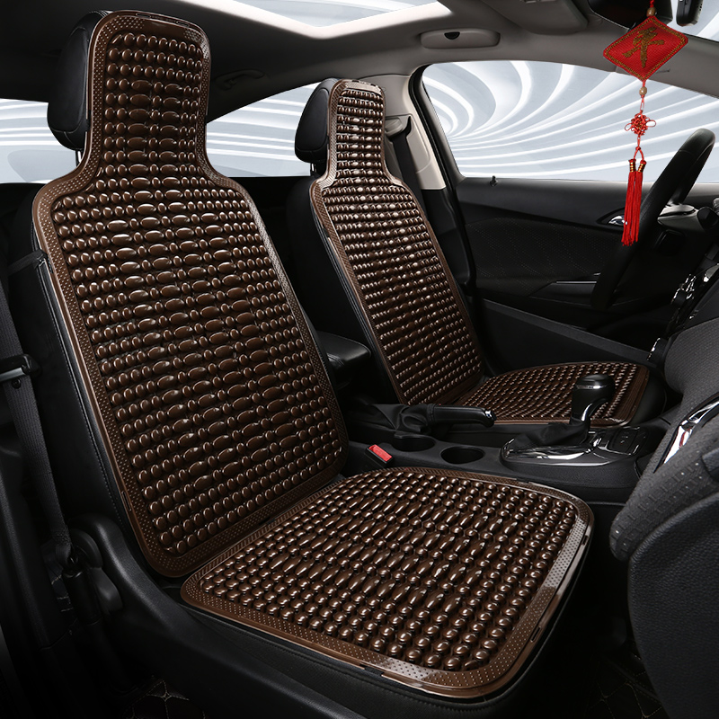 Universal sommer autostol kølig pude pvc beaded massage automobil stolebetræk med blød taljemåtte åndbar holdbar 1 stk.