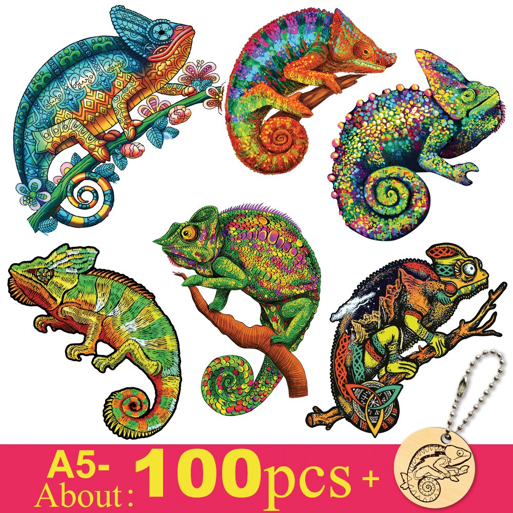 Puzzle caméléon 3D En Bois pour enfant et adulte, jeu de magie, Puzzle éducatif, du nouvel an