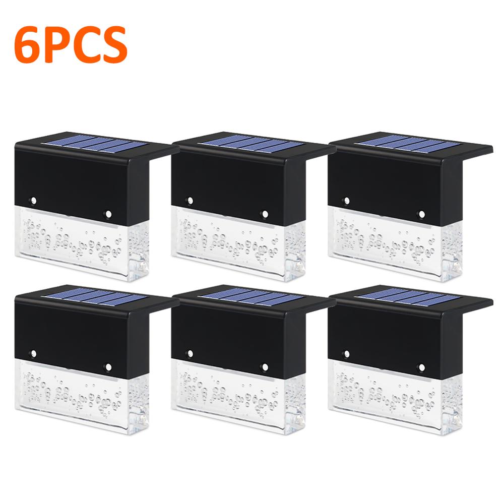 4/6pcs LED RGB Warm White Solar Lamp Path Stair Outdoor Waterproof Wall Light Garden decoration Landscape Stair Deck Lights: 6pcs