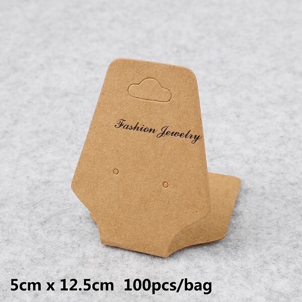 2018 100 sztuk/partia papier pakowy opaska do włosów karty pakowania PVC tagi karty graficzne do biżuterii kolczyki bransoletka naszyjnik wiszące karty: Brown Paper 01