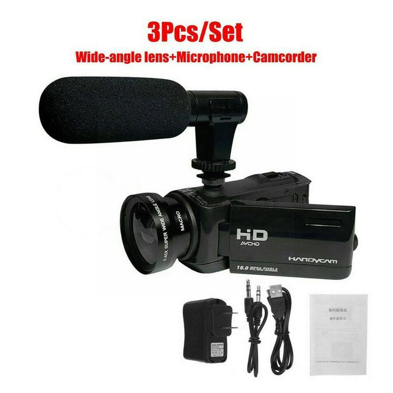 1080p 16x Zoom Digital Camcorder Video Camera Dv Camera External Microphone Recorder A9k8