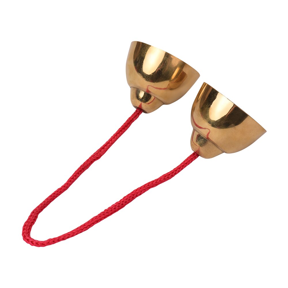 1 Pair Metal Bell Percussion Knocking Bells Musical Instrument Rhythm Toy Golden Percussion Instrument