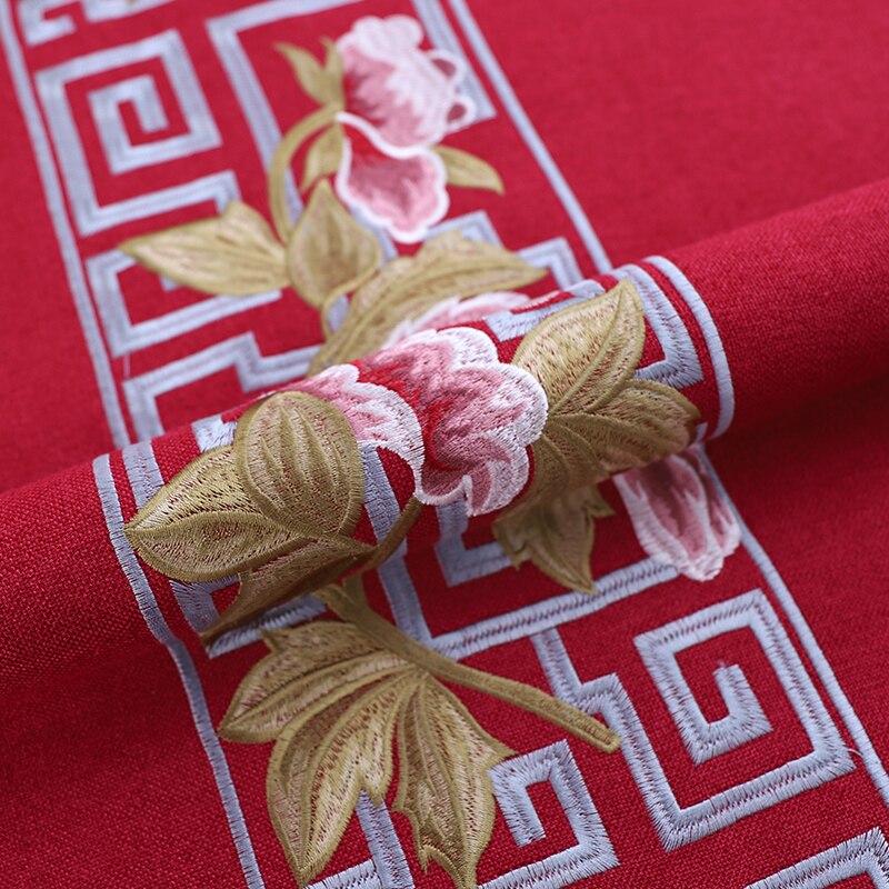 Linne broderi plagg tyg inredning jacquardsöm broderi polyester material