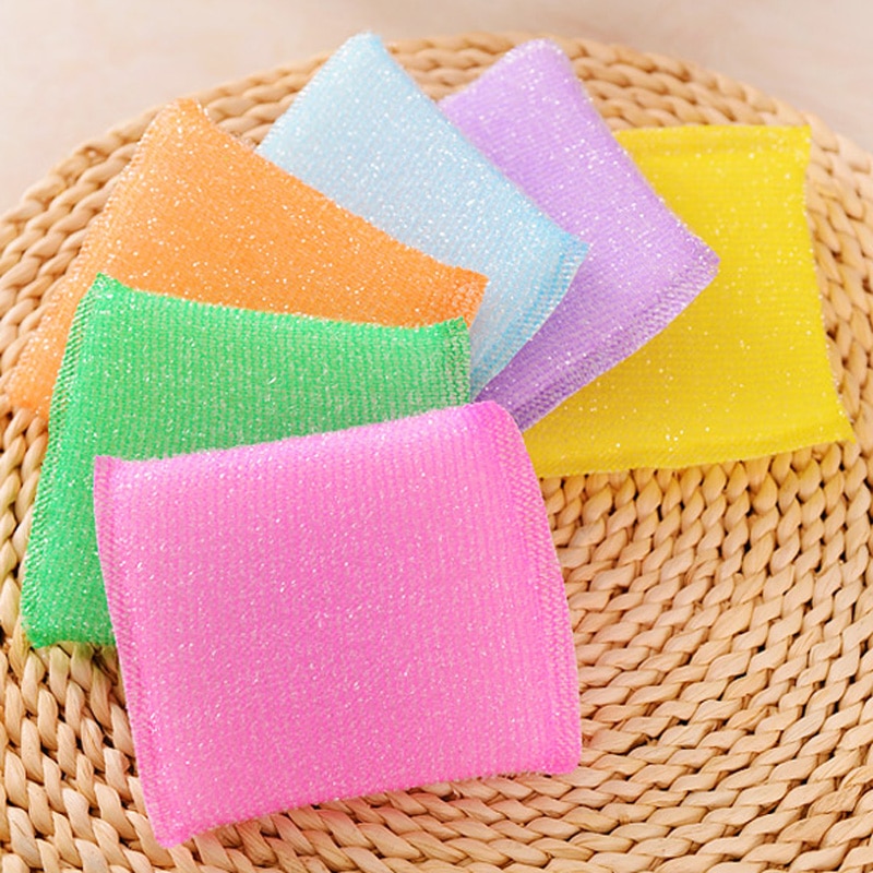 Washing King Kitchen Scouring Sponge Dish Cloth Rag Cleaning Dish Brush Color Spong MOP 4 PCs/set