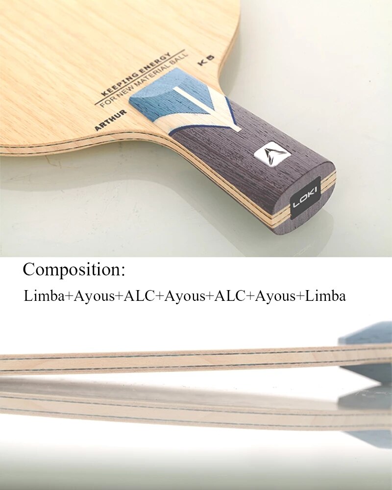LOKI Arthur K5 Inner ALC Table Tennis Blade Aryl Carbon Ping Pong Paddle 7 Ply Table Tennis Racket for Fast Attack with Arc