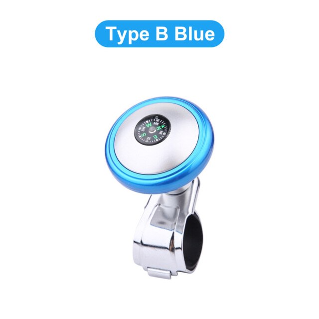 Auto Turning Helper Car Steering Wheel Spinner Knob Compass 360-degree Power Handle Ball Booster For Car Vehicle Steering Wheel: Blue
