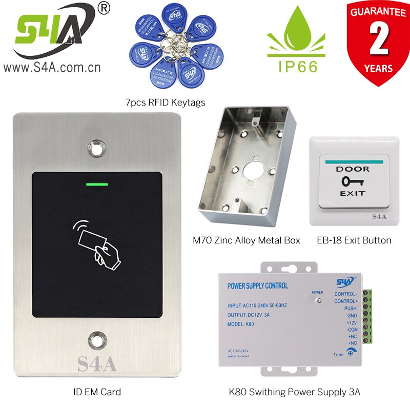 S4A 125Khz RFID Metal Waterproof Access Controller Embedded Keyless Access Control for Home Access Control System