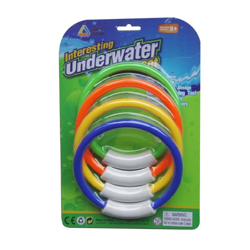 4 Pcs Diving Rings Swimming Pool Toy Colorful Sinking Underwater Fun Toys for Kids Dive Training and Retrieve Outdoor