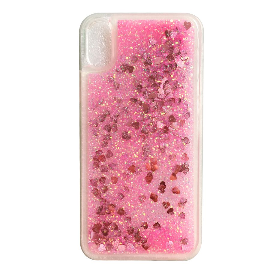 Redmi 7A case op voor Xiaomi Redmi 7A case Voor Coque Xiaomi xiomi Redmi 7 EEN Etui Glitter Liquid Silicon soft TPU phone case cover: Redmi 7 / Pink heart