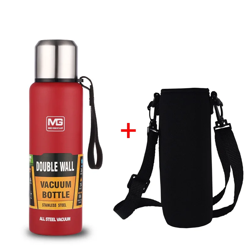 Bouteille Thermos en acier inoxydable 304, flacon sous vide de grande capacité, gobelet isolé avec corde pour boissons au thé, eau froide et chaude: MULTI / 501-600ml
