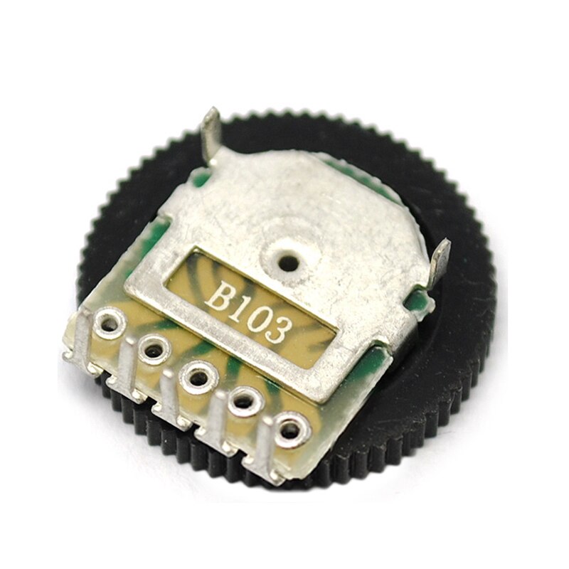 10PCS B103 Volume Wheel Gear Potentiometer B103 10K Ohm 3-Pin Single Linear Dial Wheel Potentiometer Stereo Volume Level Contro