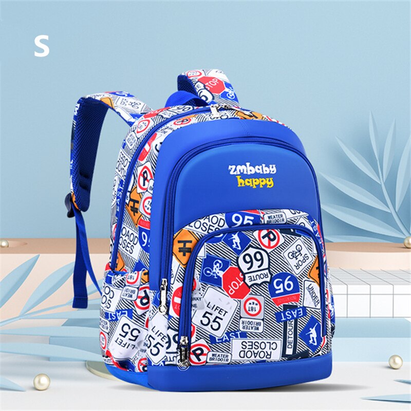 Mochila escolar para niños, bonita mochila escolar para estudiantes, mochila impermeable impresa, bolsas de escuela primaria para adolescentes, bolsa escolar para niños y niñas: S sky blue