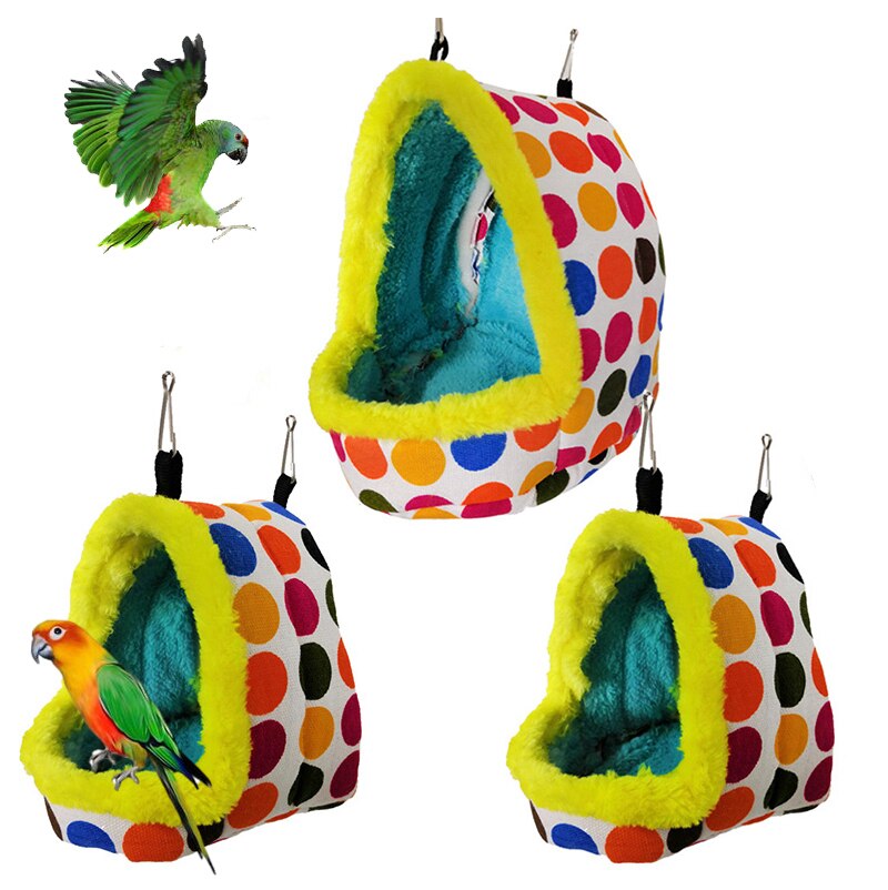 Warm Vogel Papegaai Nest Zachte Pluche Huisdier Vogel Hangmat Papegaai Hamster Chinchilla Eekhoorn Opknoping Cave Tent Huisdier Slapen Nest Huis