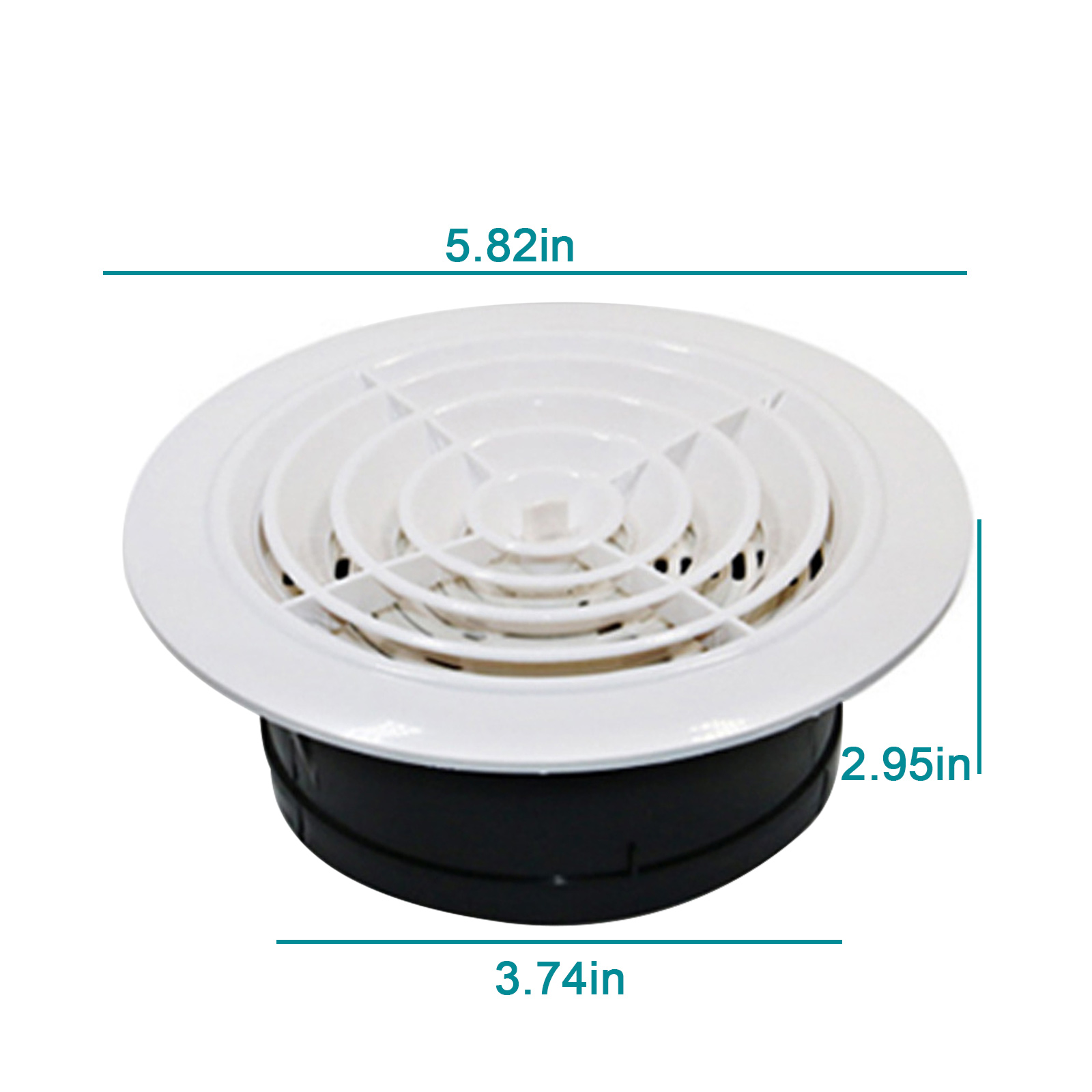 75/100/125/150mm Home Air Vent Round Air Vent Louver Grille Cover Outlet Adjustable Exhaust Vent Ducting Ventilation Grilles: 100