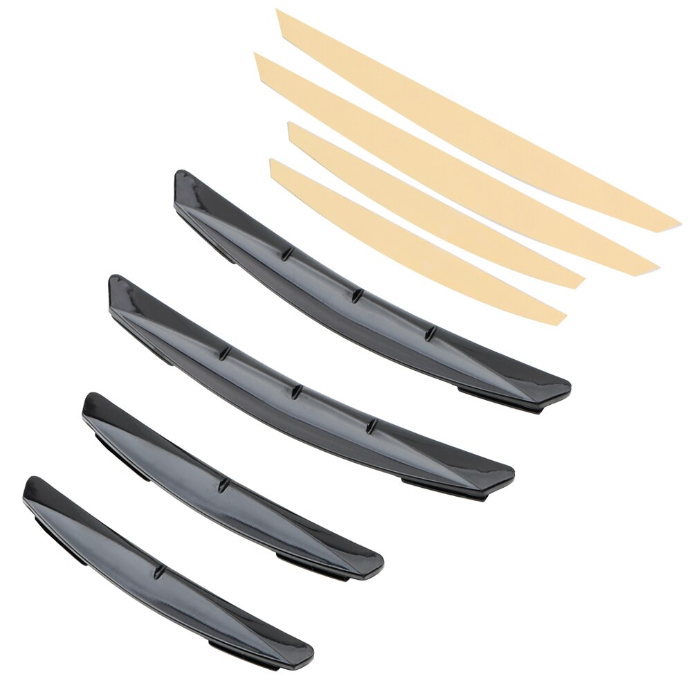 FORAUTO 4Pcs/set Trim Molding Protection Strip Scratch Protector Car Sticker Anti-collision Adhesive Door Edge Guards: Black