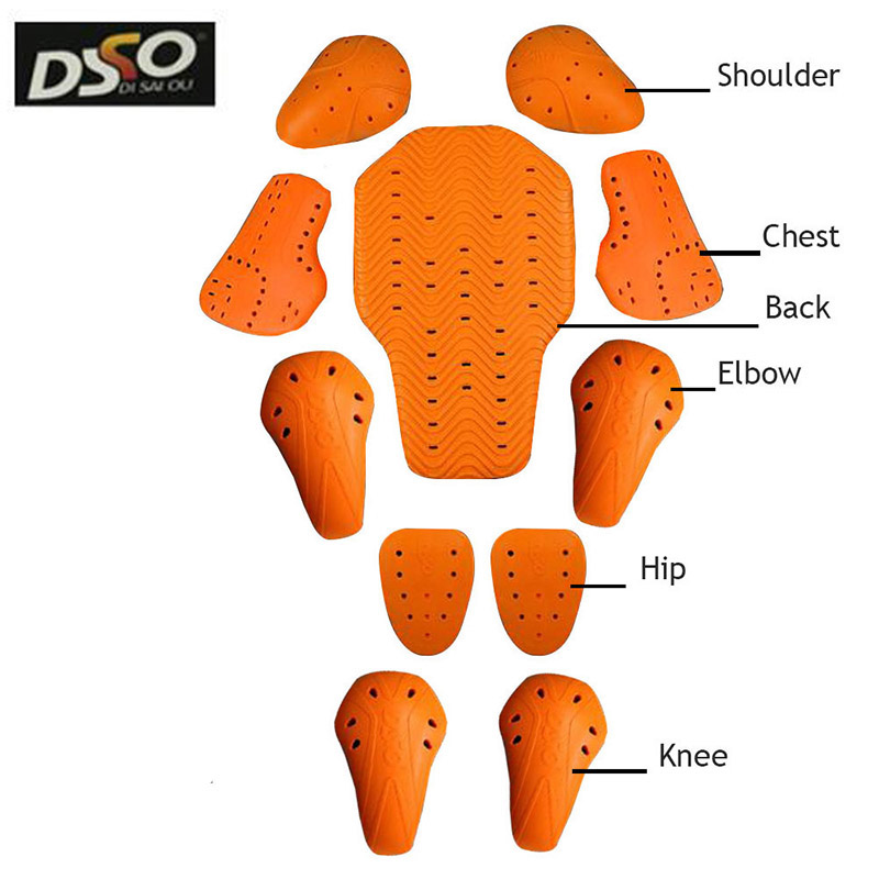 DSO motorcycle jacket Insert built in Armor Removable Jeans Pants Hip and Knee Inside Memory rebound protective gear body armor