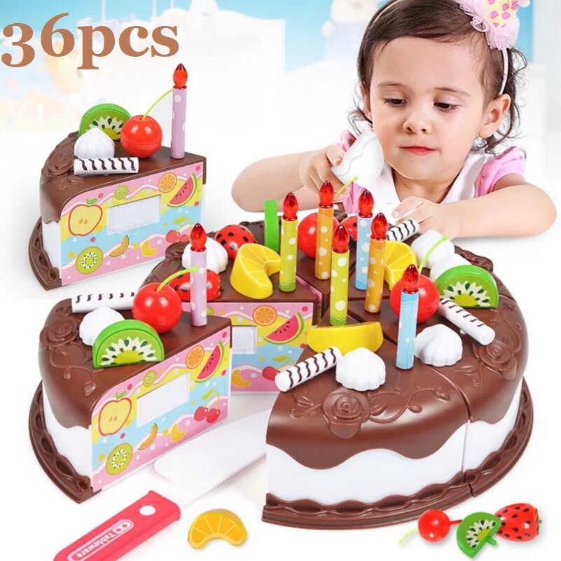 Cucina Giocattolo Torta Cibo Fai Da Te Giochi Di Imitazione di Frutta di Taglio del Giocattolo Di Compleanno Ragazze Dei Ragazzi del regalo per I Bambini Capretti Del bambino Educativi di plastica