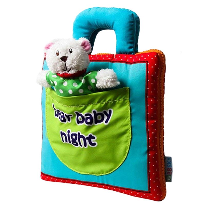 Educational Baby Toys Bear Baby Sleep Night Infant Kids Early Development Cloth Books 3D Style Learning Unfolding Activity Book