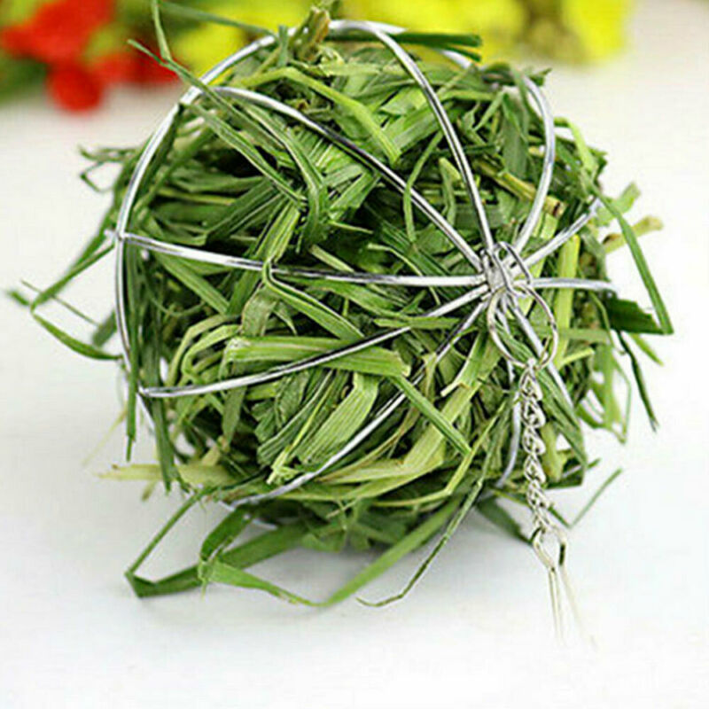 Metal Sphere Feed Dispense Exercise Hanging Hay Ball Guinea Pig Hamster Rabbit Herbivores Pet Feeding Exercise Toy 8CM